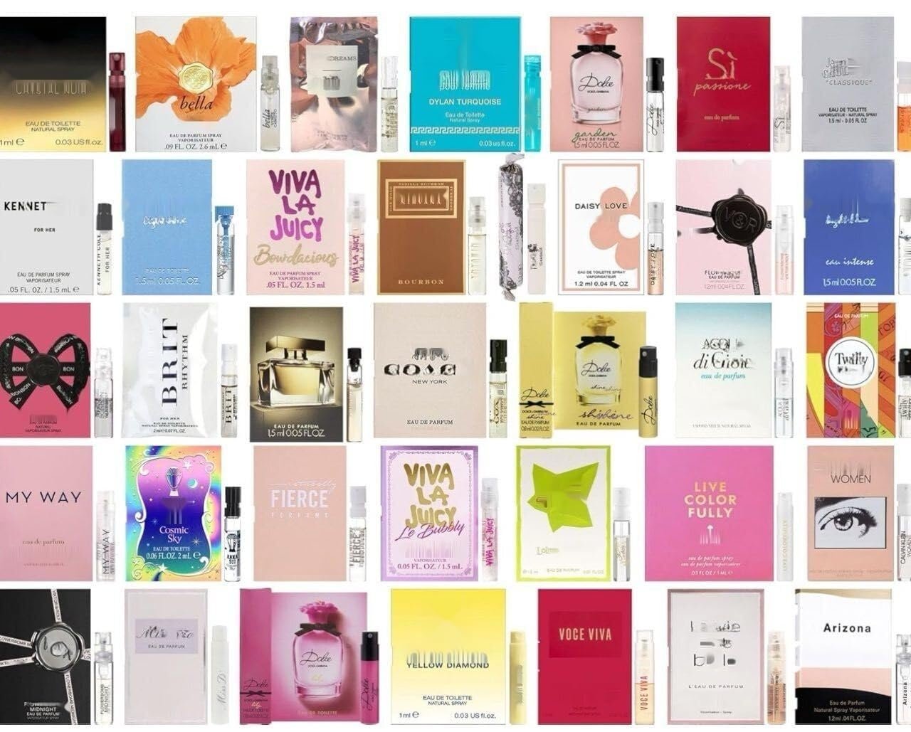 Women’s Designer Perfume Discovery Set – 10-Piece Assorted Fragrance Mini Vial Sampler Kit for Travel, Testing & Gift Ideas